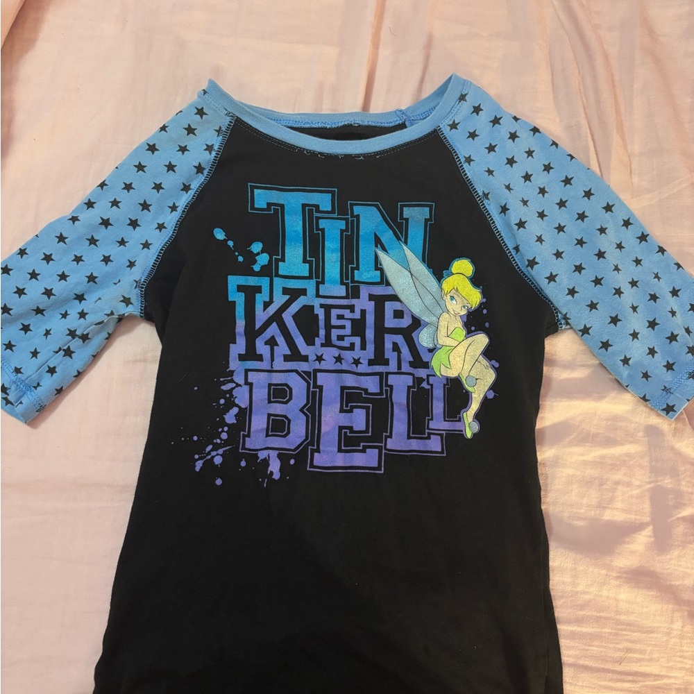 Disney Tinker Bell Long Sleeve Tee Black and Blue